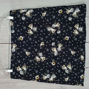 LOFT dark blue floral skirt with zipper size 12